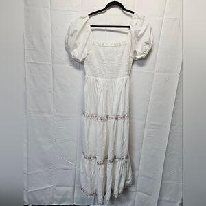 Rachel Zoe NWOT White Cotton Puff Sleeve Peasant Dress Sz 12